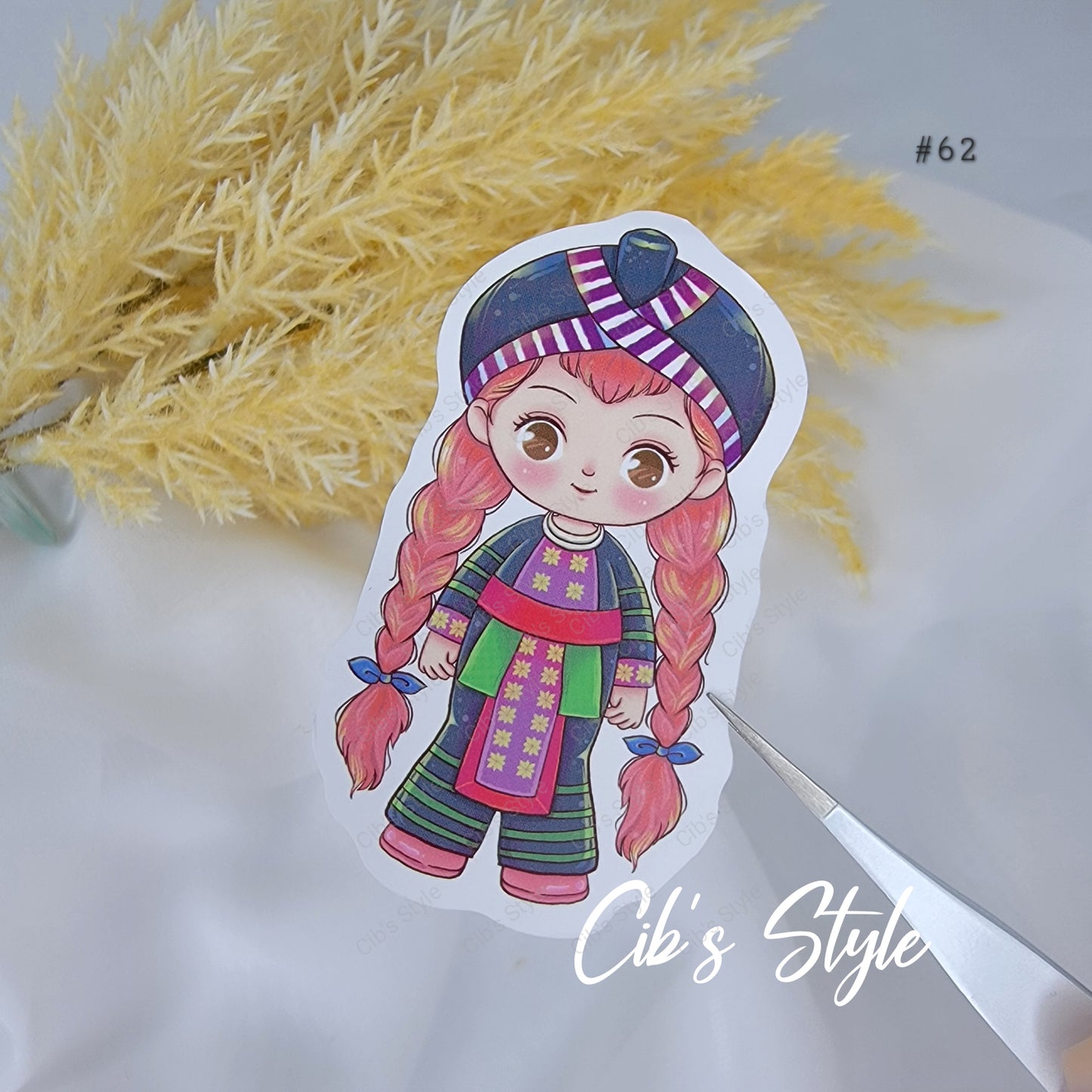 Cute Hmong Boys and Girls Waterproof Stickers (10 different style)