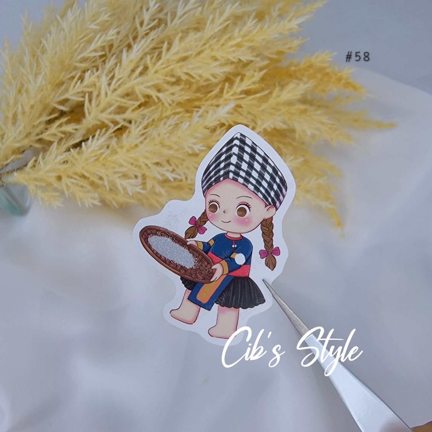 Cute Hmong Boys and Girls Waterproof Stickers (10 different style)