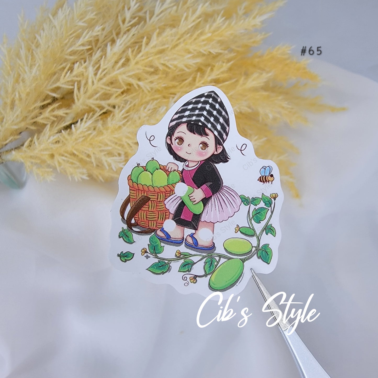 Cute Hmong Boys and Girls Waterproof Stickers (10 different style)