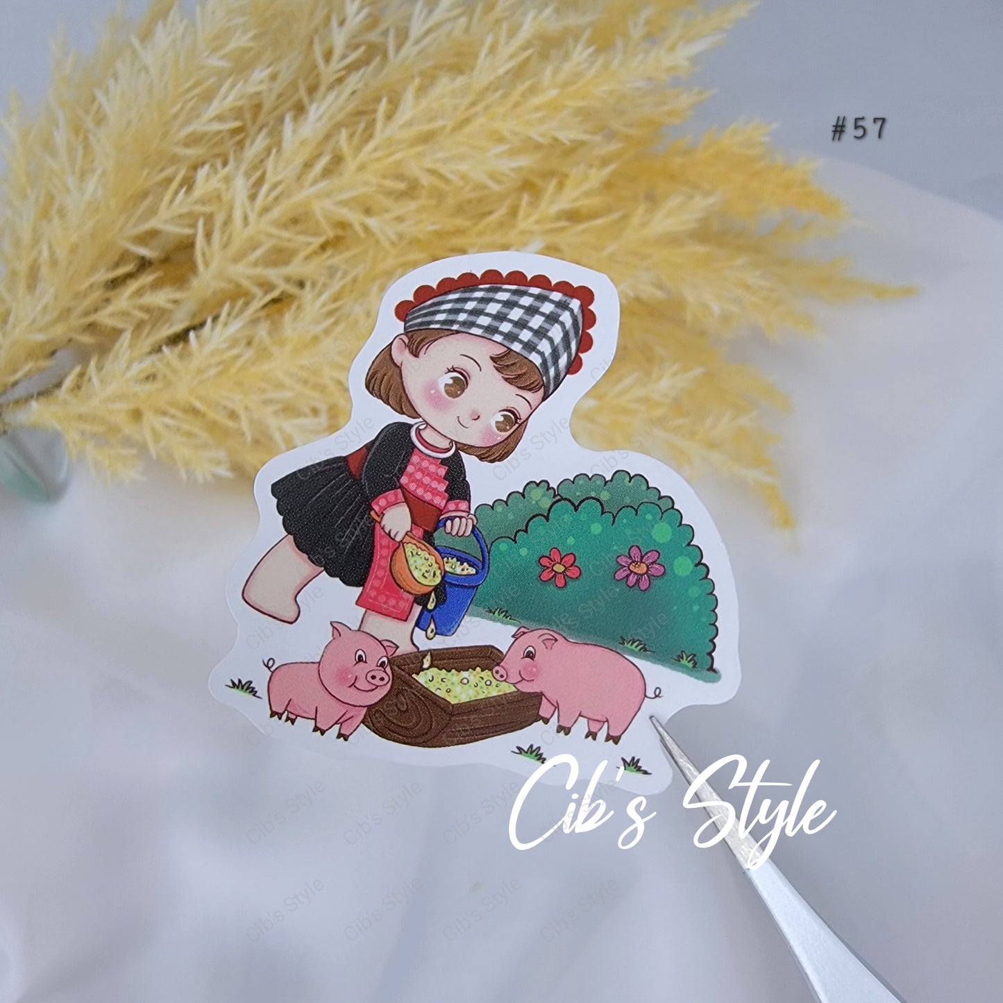 Cute Hmong Boys and Girls Waterproof Stickers (10 different style)