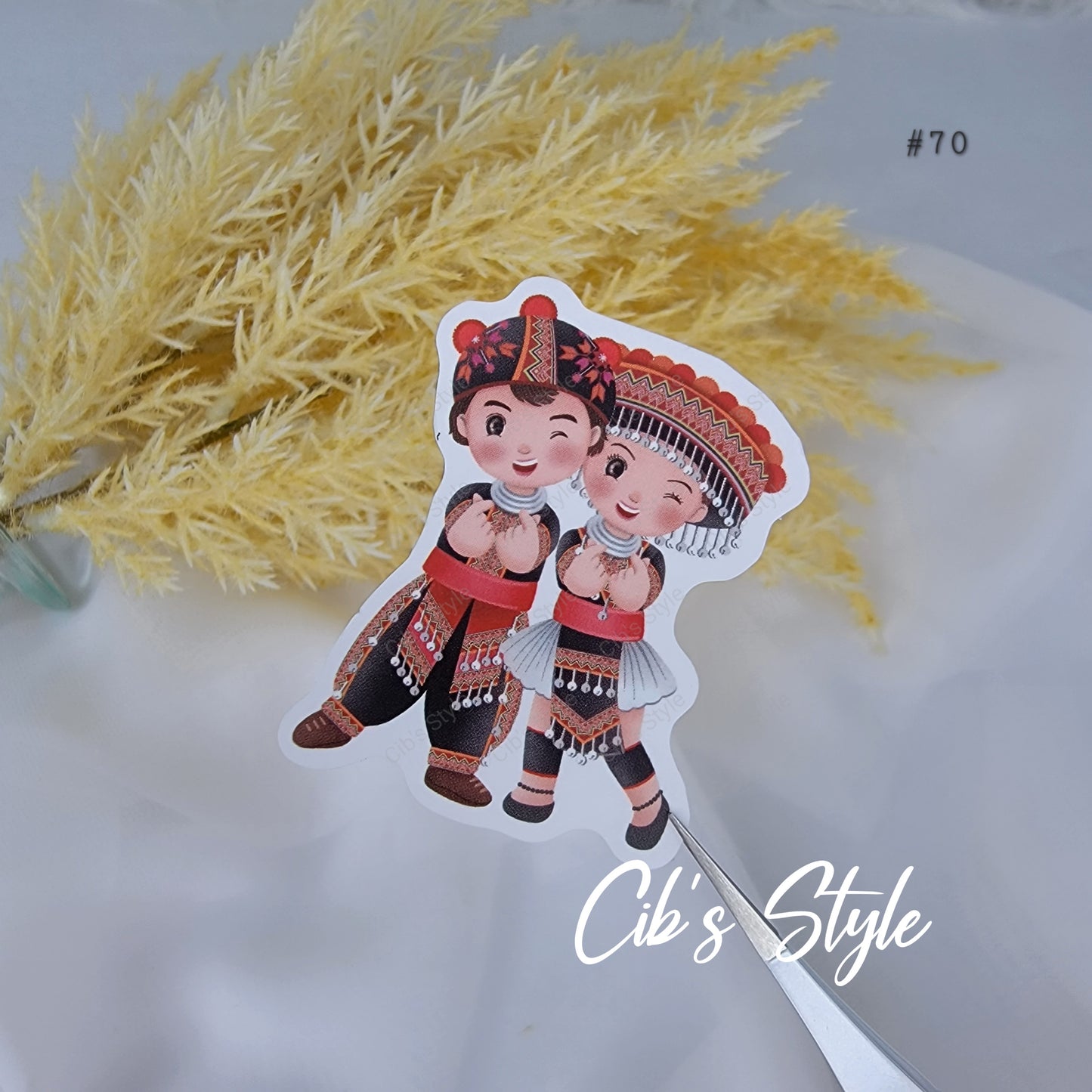 Cute Hmong Couple Stickers (21 style)