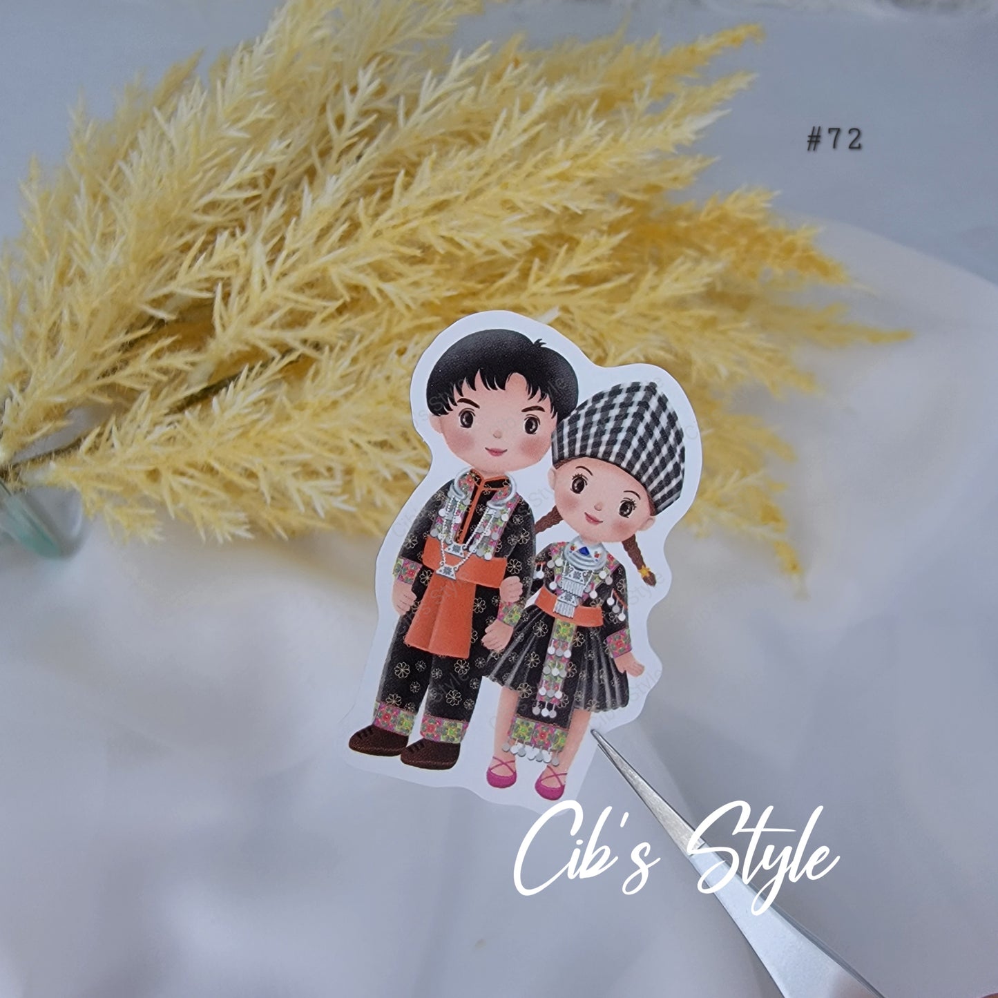 Cute Hmong Couple Stickers (21 style)