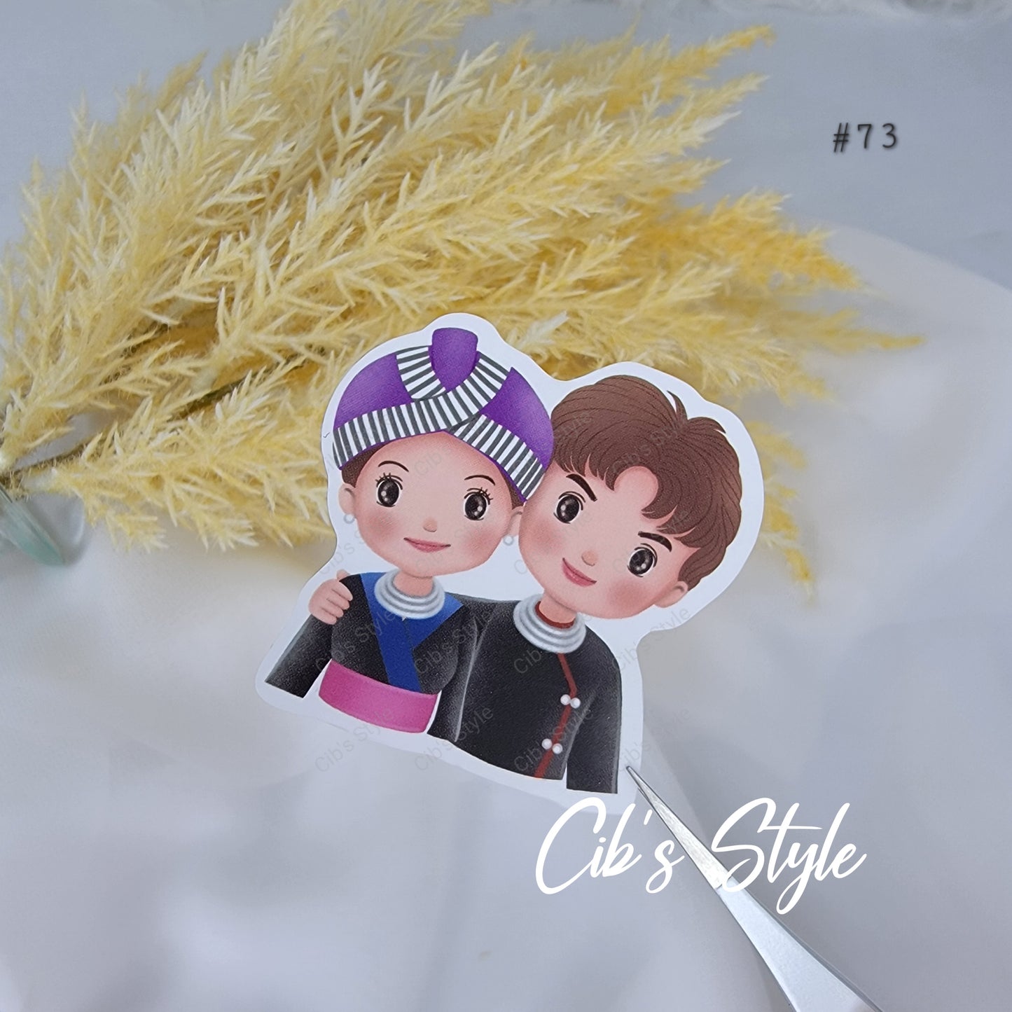 Cute Hmong Couple Stickers (21 style)