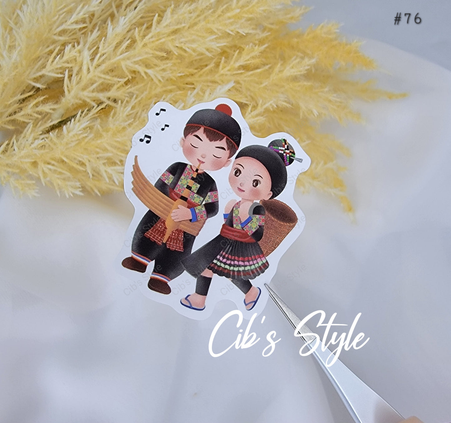 Cute Hmong Couple Stickers (21 style)