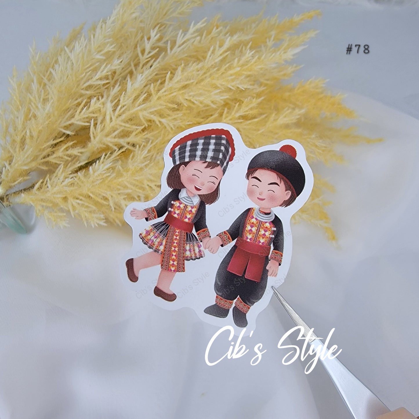 Cute Hmong Couple Stickers (21 style)