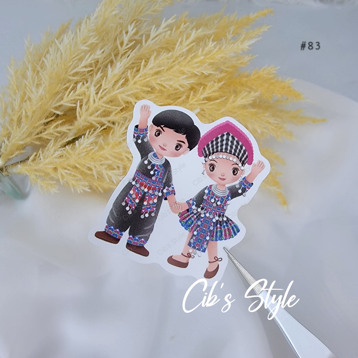 Cute Hmong Couple Stickers (21 style)