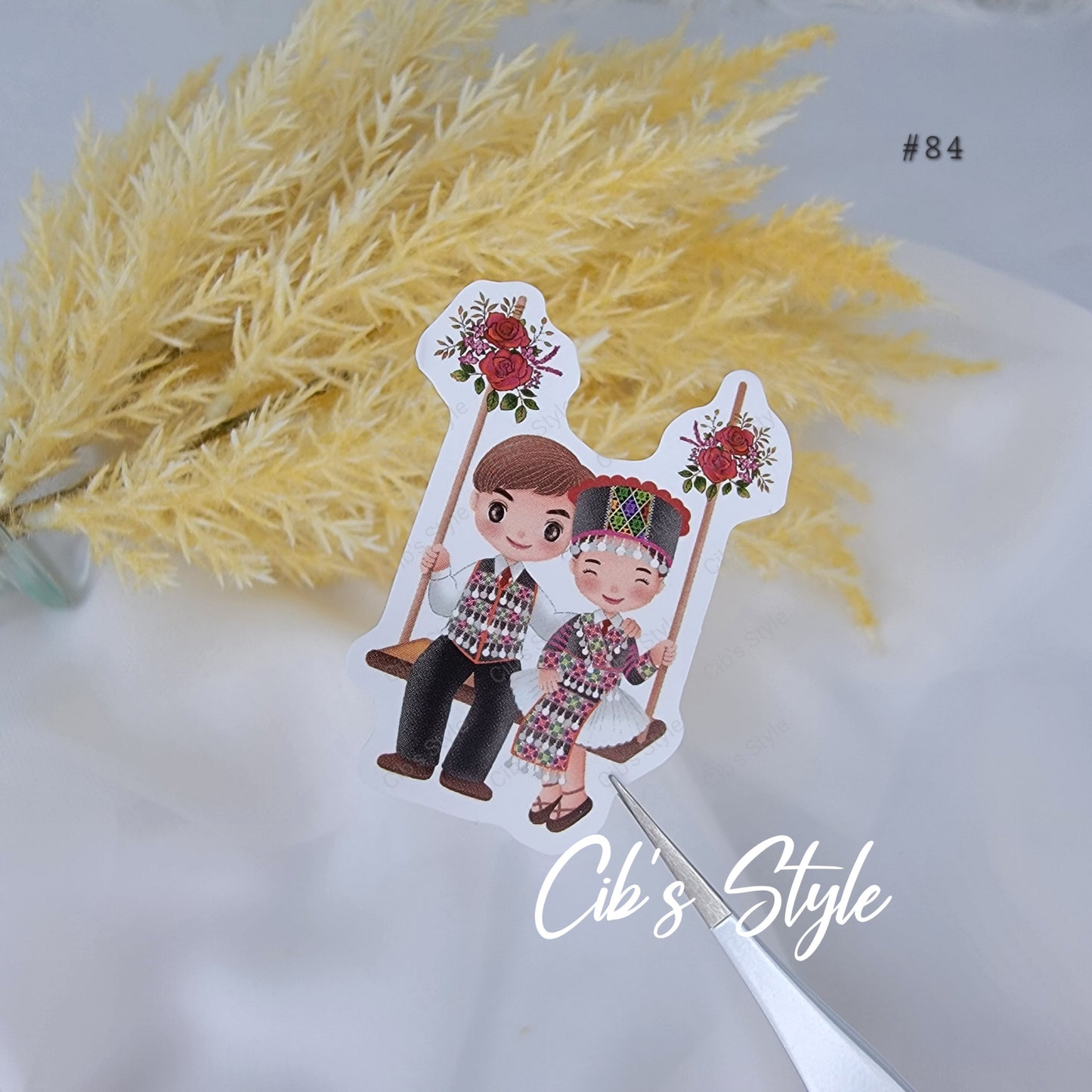 Cute Hmong Couple Stickers (21 style)