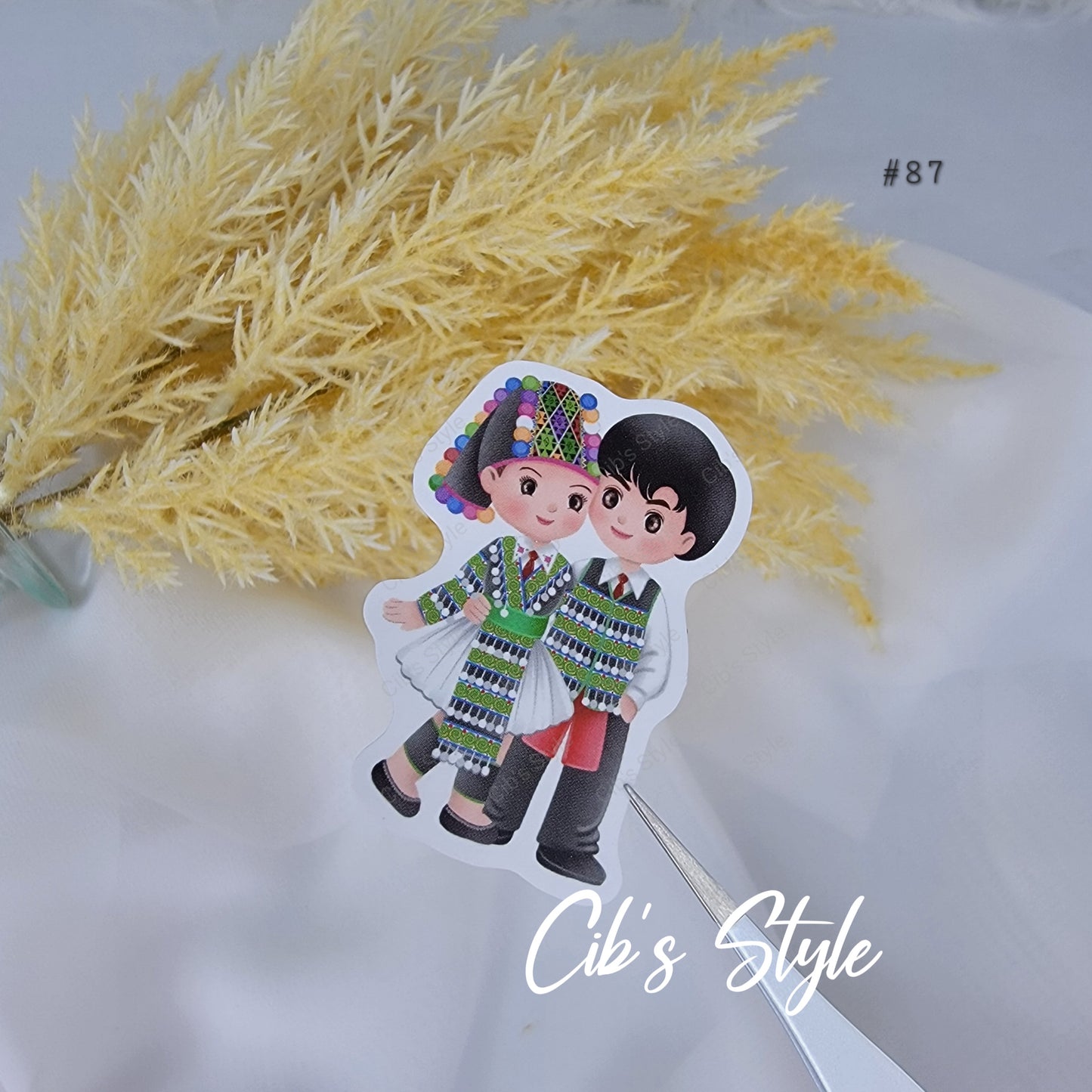 Cute Hmong Couple Stickers (21 style)