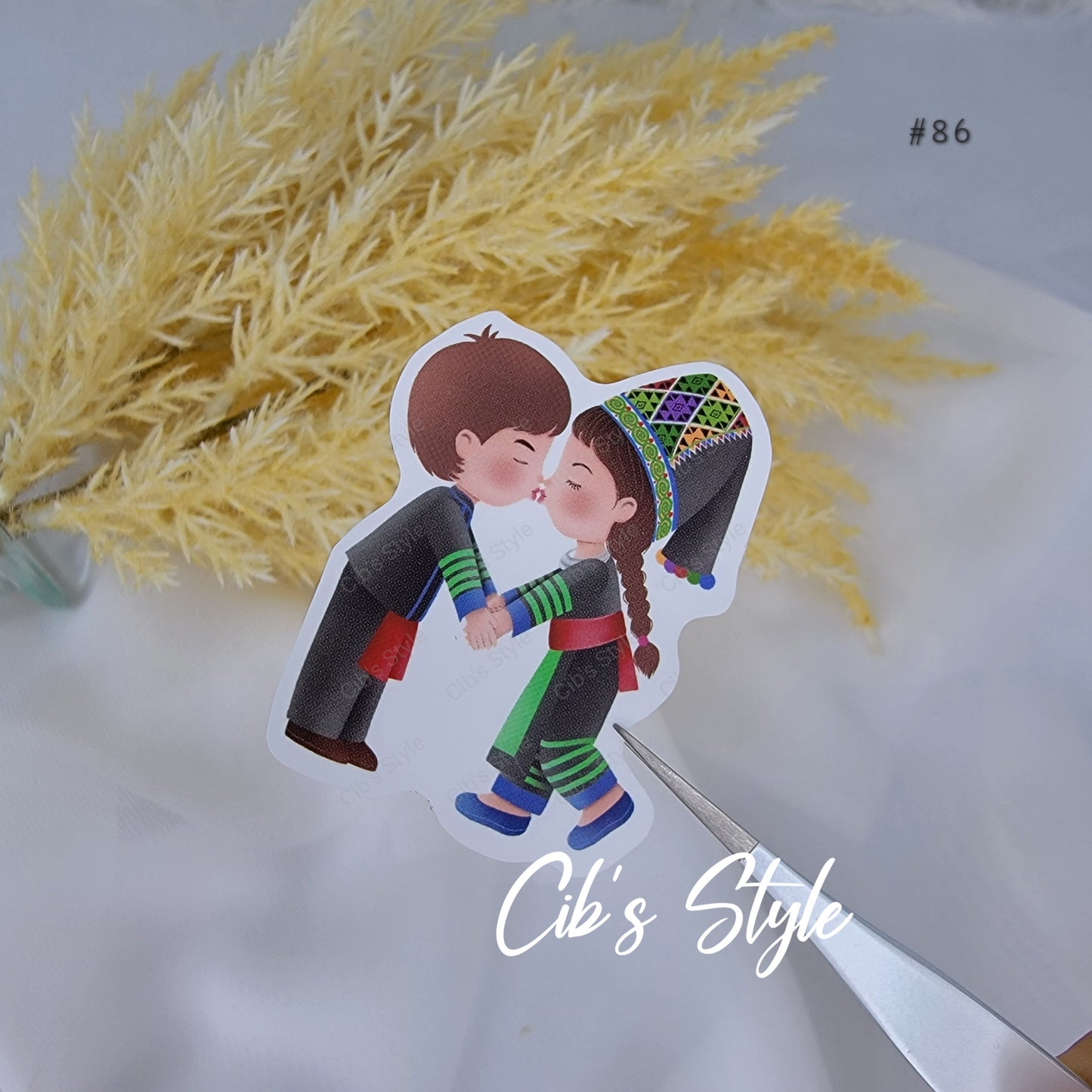 Cute Hmong Couple Stickers (21 style)