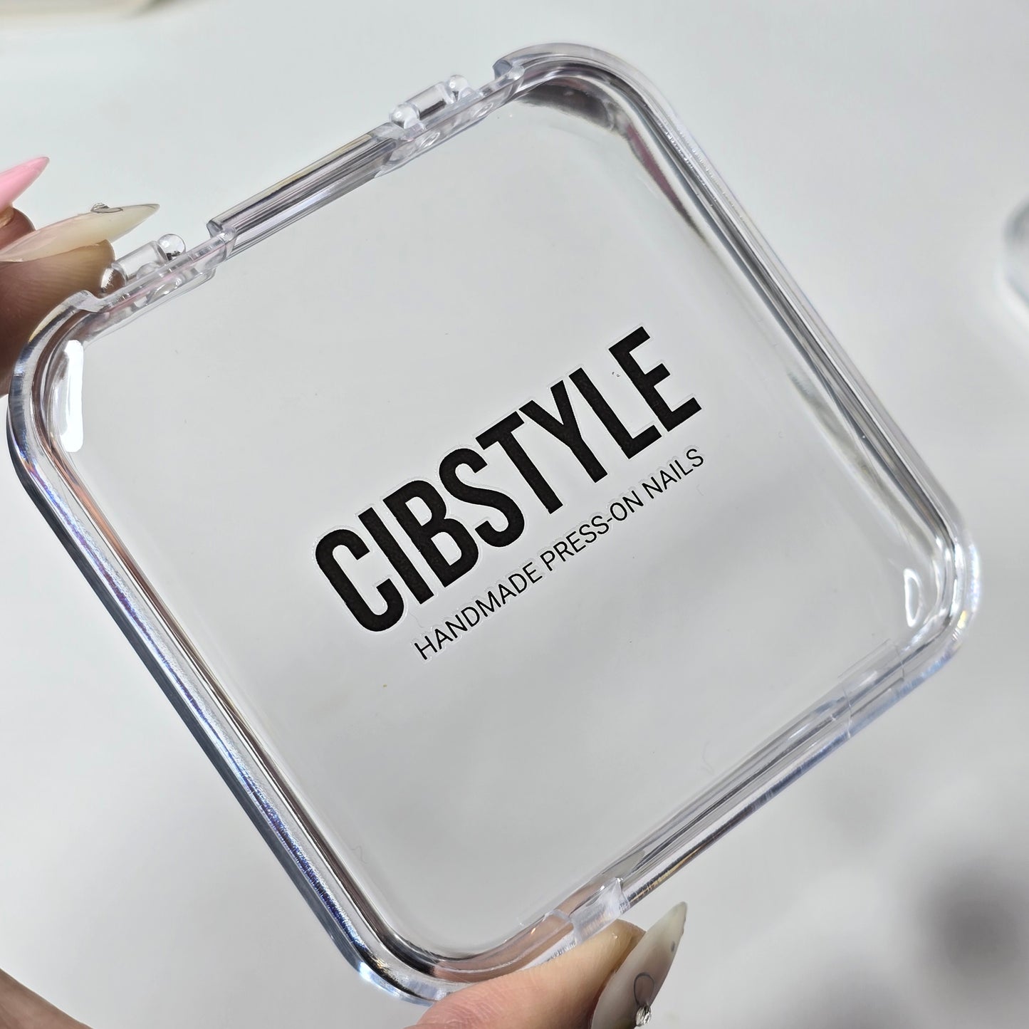 CIBSTYLE Clear Press On Nails Storage Boxes With Customized Logo (UV Transfer Labels)