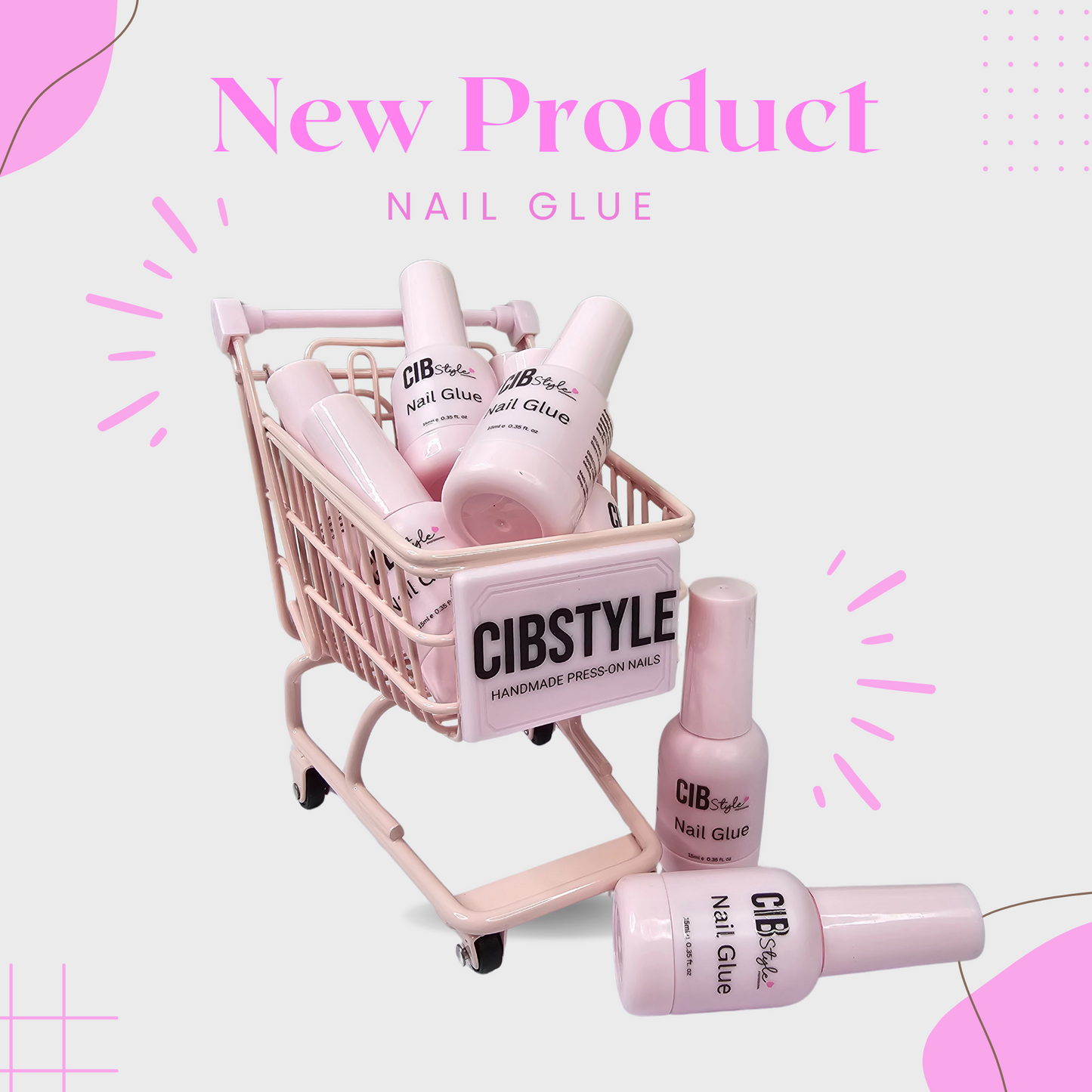 CIBSTYLE BRUSH ON NAIL GLUE FOR PRESS-ON NAILS SUPER STRONG NAILS GLUE