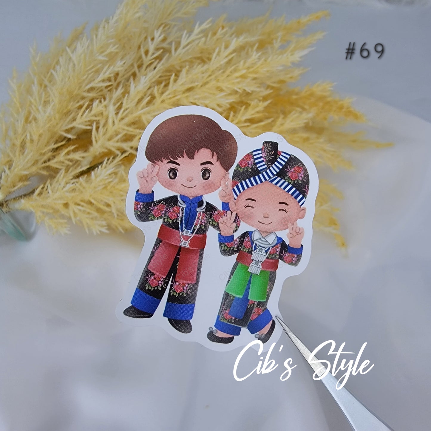 Cute Hmong Couple Stickers (21 style)
