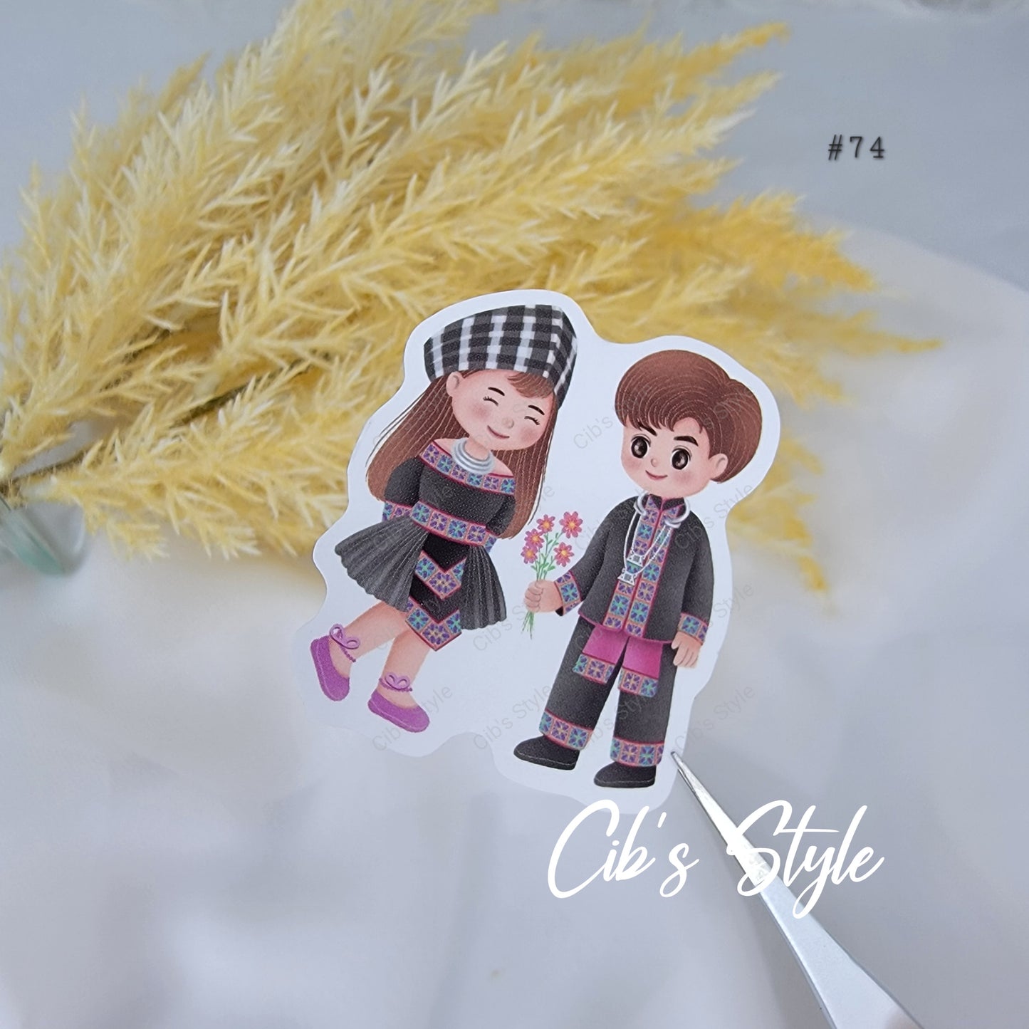 Cute Hmong Couple Stickers (21 style)